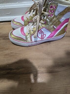 Babyphat High-Top Women's Sneakers in White, Pink & Gold -